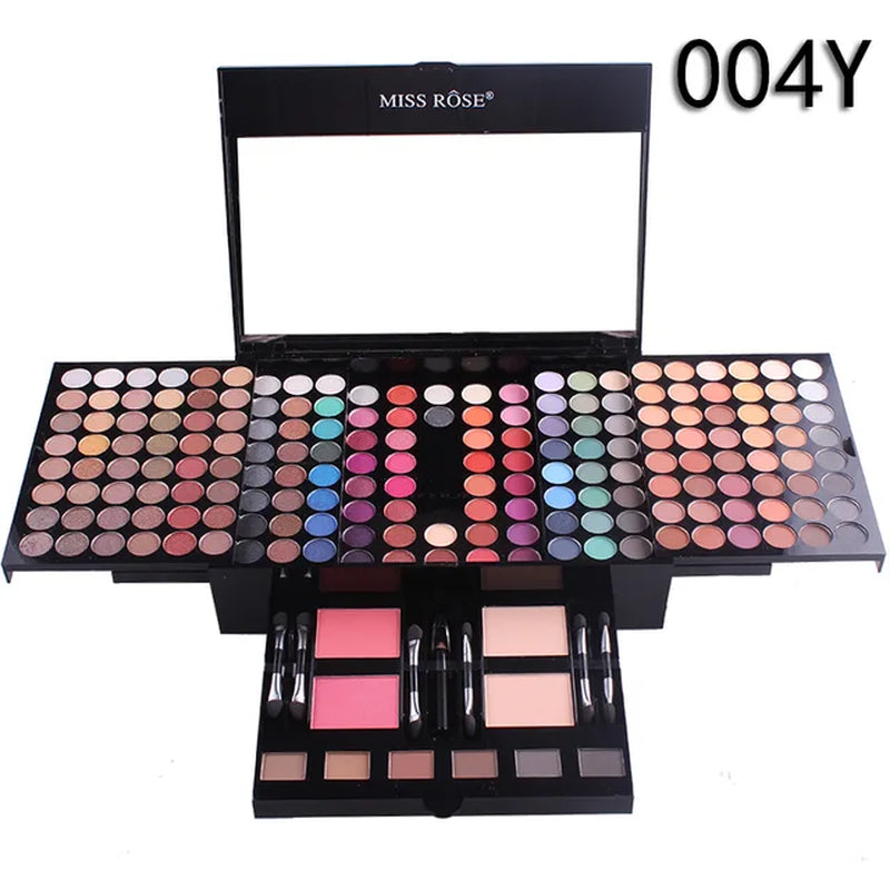 Miss Rose Professional 180 Color Eyeshadow Blush Cosmetic Foundation Face Powder Makeup Sets Eye Shadows Palette