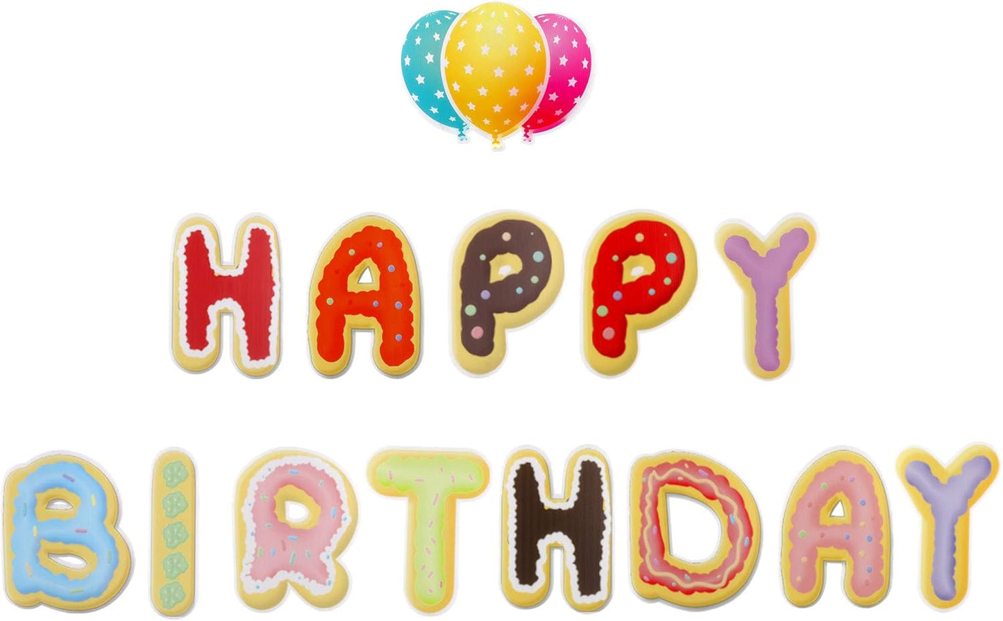 Happy Birthday Yard Signs with Cute Design Birthday Decorations Corrugated Yard Stake Signs Outdoor Decorations with Stakes Yard Signs for Birthday Yard/Lawn Decorations (Cookie)