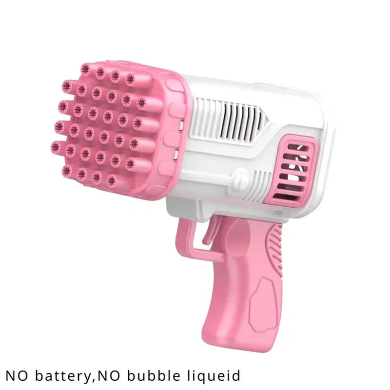 2024 New 40 Holes Fully Automatic Handheld Space Light Bubble Machine No Battery No Bubble Water Electric Children'S Toys