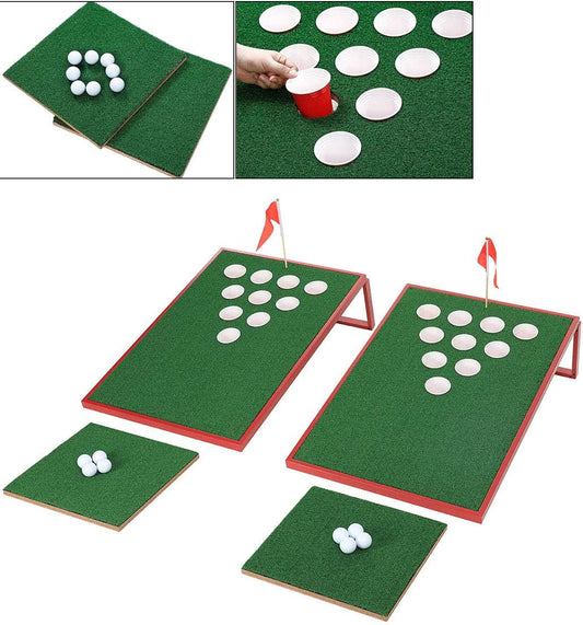 Golf Pong Cornhole Game Set Chipping Boards Golf Sport Game Golf Practice Training for Indoor/Outdoor Ideas