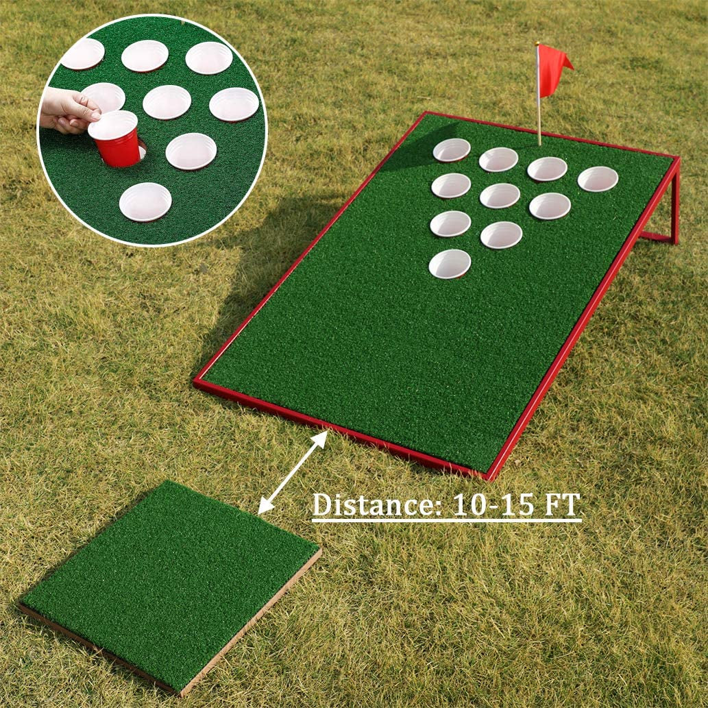 Golf Pong Cornhole Game Set Chipping Boards Golf Sport Game Golf Practice Training for Indoor/Outdoor Ideas