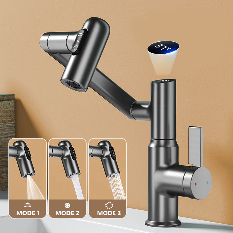 LED Basin Faucet with 360 Rotation and Multi-Function Stream Sprayer