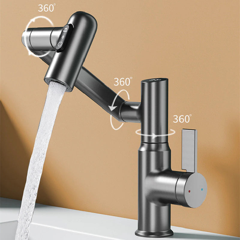 LED Basin Faucet with 360 Rotation and Multi-Function Stream Sprayer