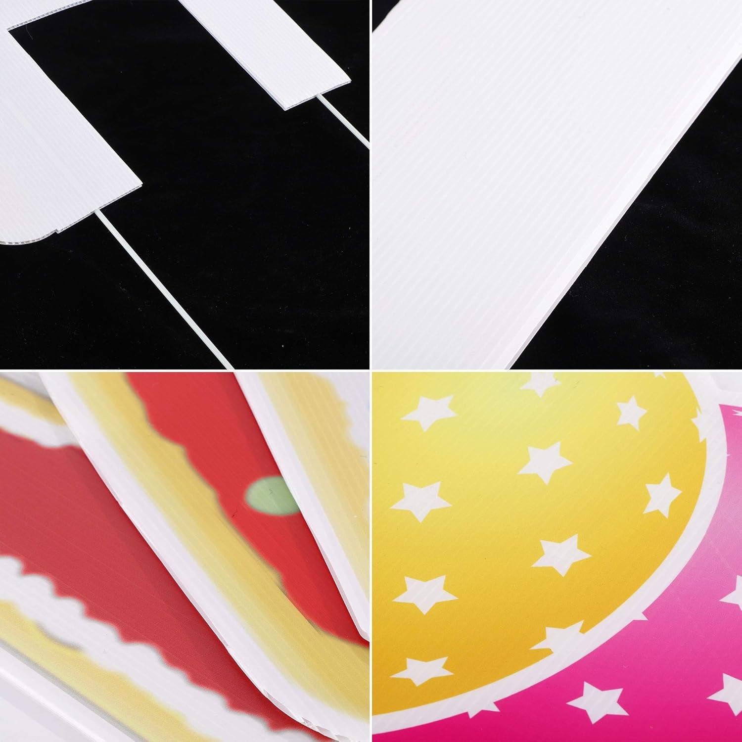 Happy Birthday Yard Signs with Cute Design Birthday Decorations Corrugated Yard Stake Signs Outdoor Decorations with Stakes Yard Signs for Birthday Yard/Lawn Decorations (Cookie)