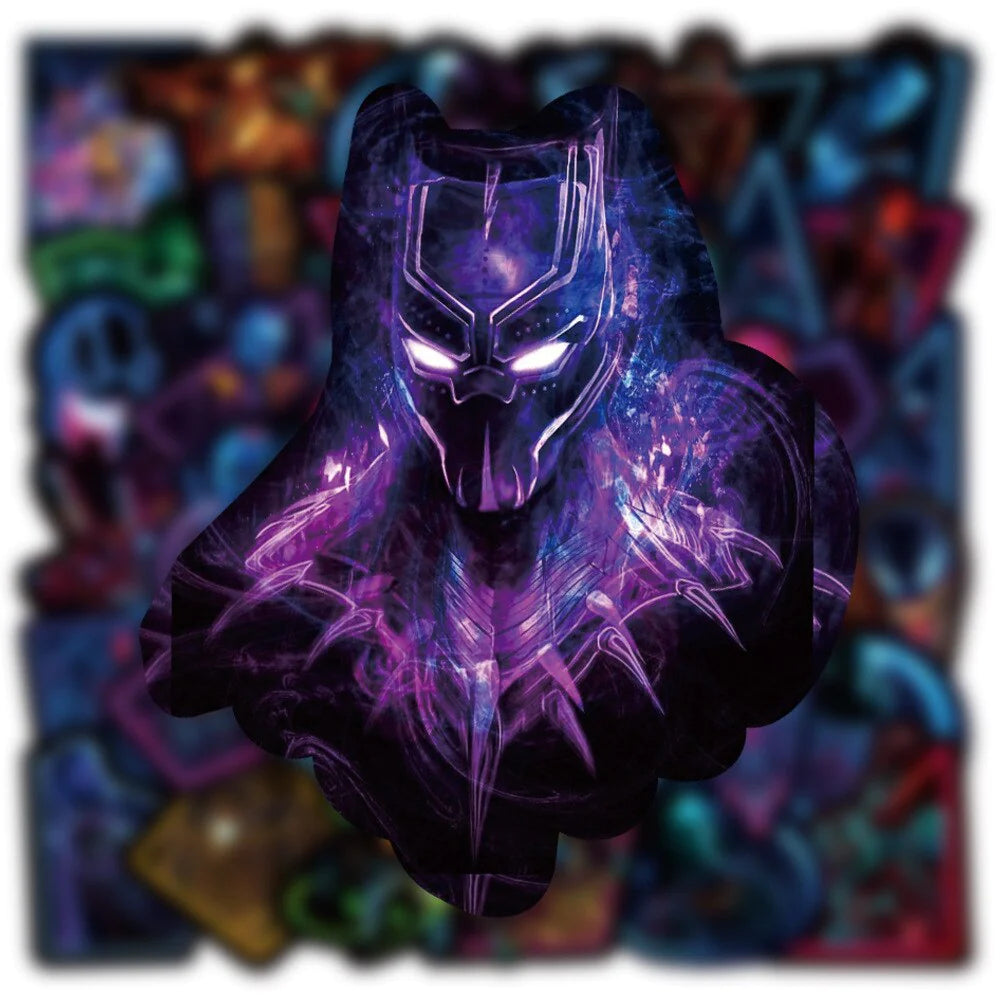 10/50/100Pcs Disney Neon Marvel the Avengers Superhero Anime Stickers Laptop Car Skateboard Phone Bike Cool Sticker Kids Toy