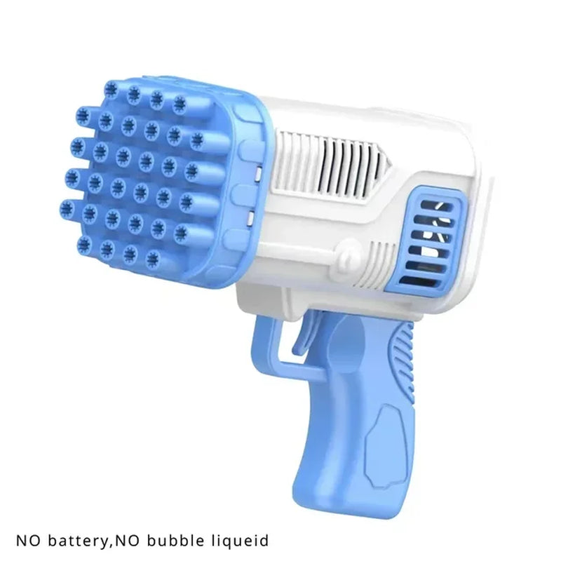 2024 New 40 Holes Fully Automatic Handheld Space Light Bubble Machine No Battery No Bubble Water Electric Children'S Toys