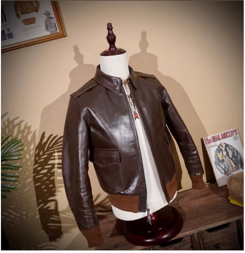 Yr!Wholesales.Classic Style Us Air Force Leather Jacket.A-2 Leather Coat.Super Heavy Thick Cowhide.Luxury Quality.A2
