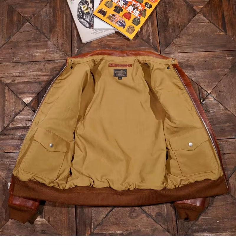 Yr!Wholesales.Classic Style Us Air Force Leather Jacket.A-2 Leather Coat.Super Heavy Thick Cowhide.Luxury Quality.A2