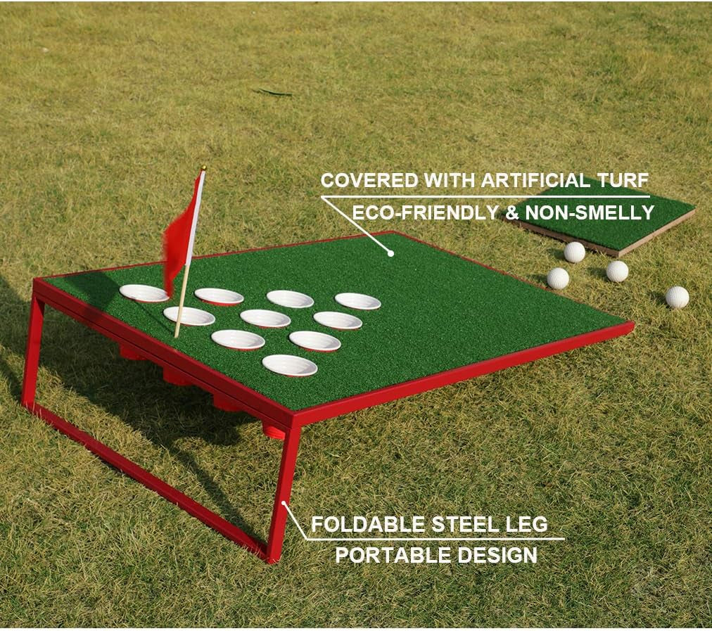 Golf Pong Cornhole Game Set Chipping Boards Golf Sport Game Golf Practice Training for Indoor/Outdoor Ideas