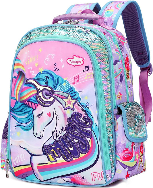 School Bookbag, Durable Cute Multi Compartment Preschool Primary Backpack for Girls