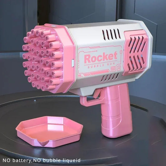 2024 New 40 Holes Fully Automatic Handheld Space Light Bubble Machine No Battery No Bubble Water Electric Children'S Toys