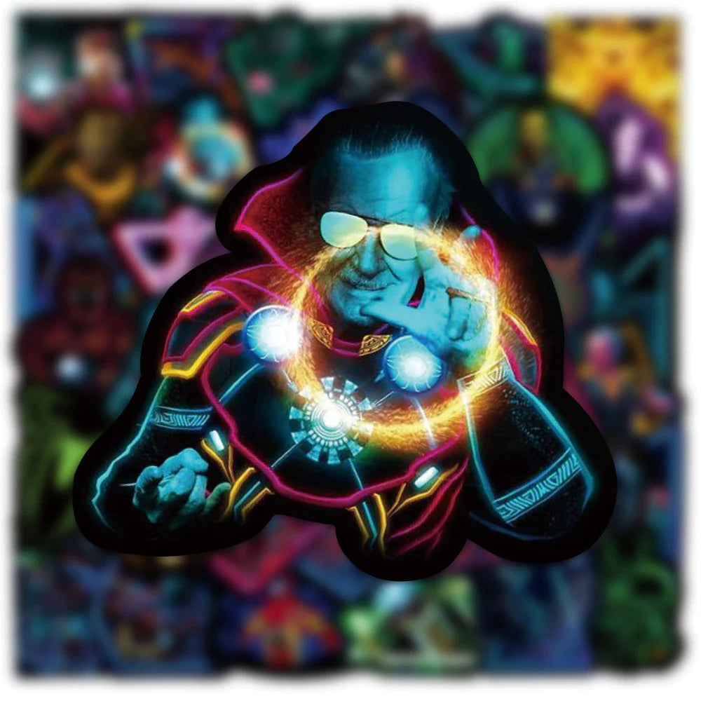 10/50/100Pcs Disney Neon Marvel the Avengers Superhero Anime Stickers Laptop Car Skateboard Phone Bike Cool Sticker Kids Toy