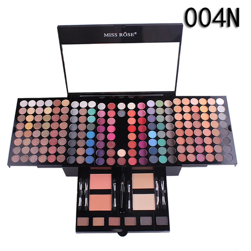 Miss Rose Professional 180 Color Eyeshadow Blush Cosmetic Foundation Face Powder Makeup Sets Eye Shadows Palette